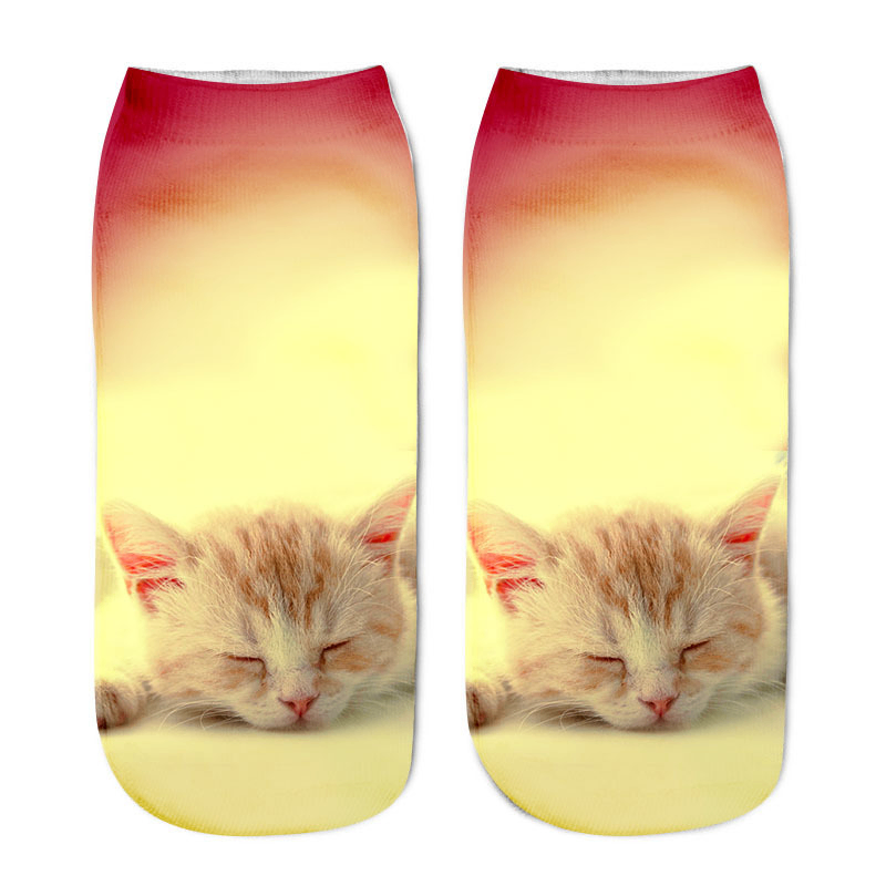 Cute Cat Series 3D Digital Print Socks for Kids