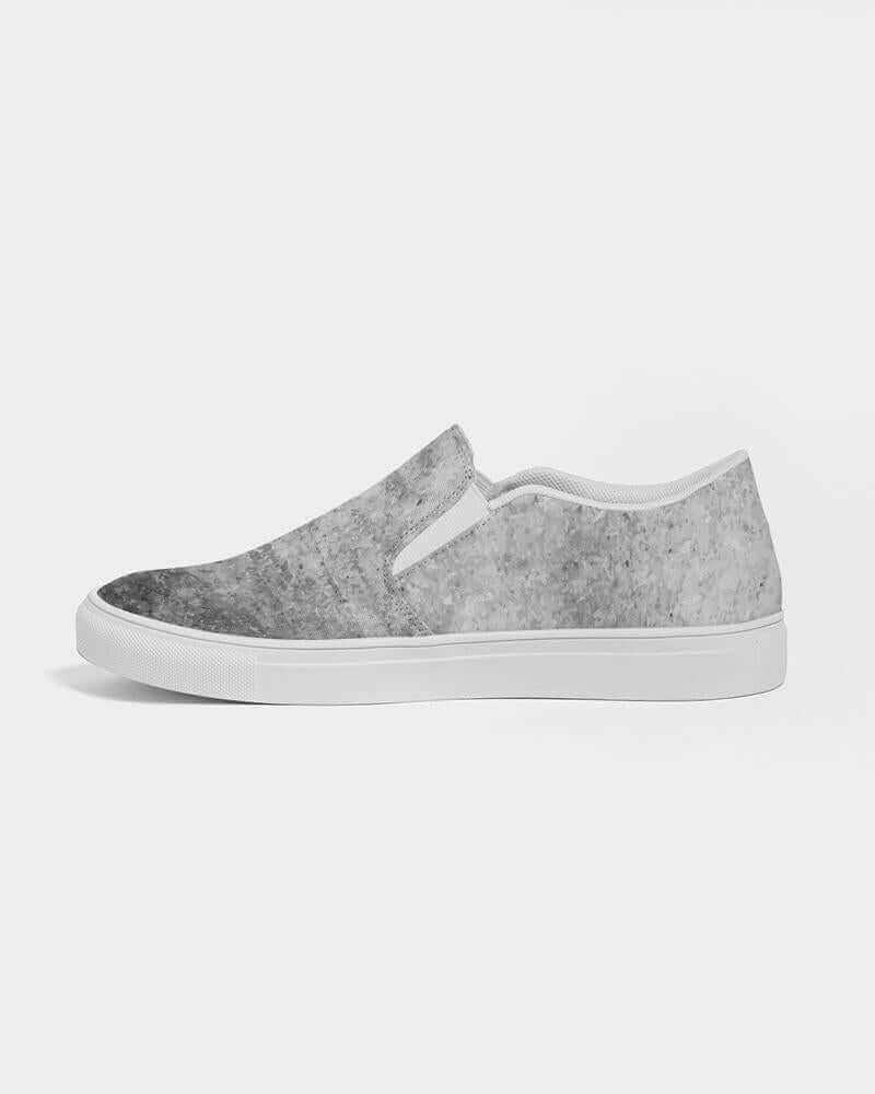 grey slip-on canvas sneakers