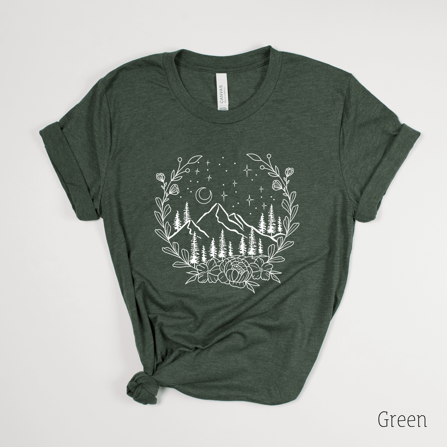 Mountain TShirt, Graphic Tee Nature, Floral Shirts