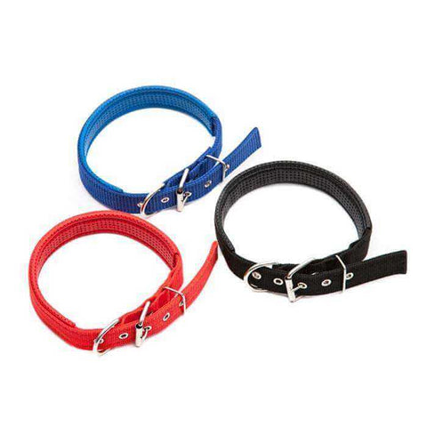 Adjustable Dog Collar with Metal D Ring & Buckle Pet Collars Neck Stra
