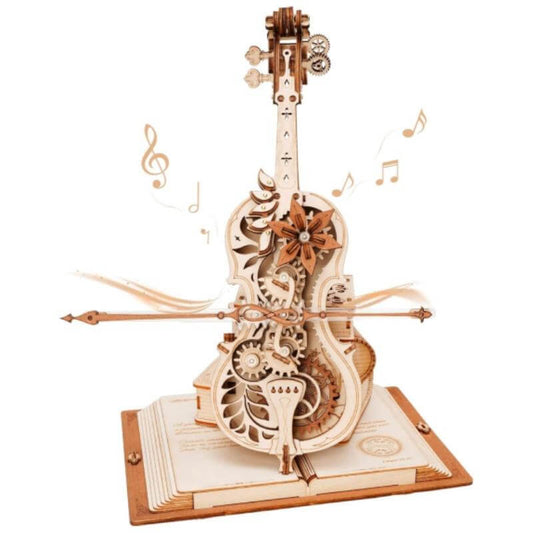 ROBOTIME - Wooden Music Box Puzzles for Adults AMK63 / Magic Cello / 3