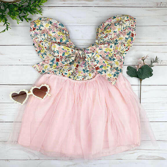 waverly tie back dress || pink floral