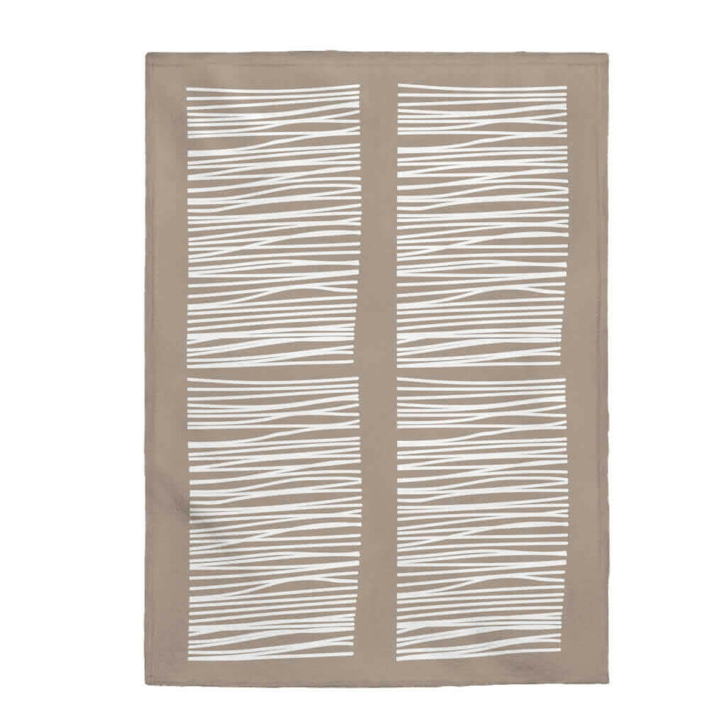 Abstract Lines in Beige Plush Blanket Throw.