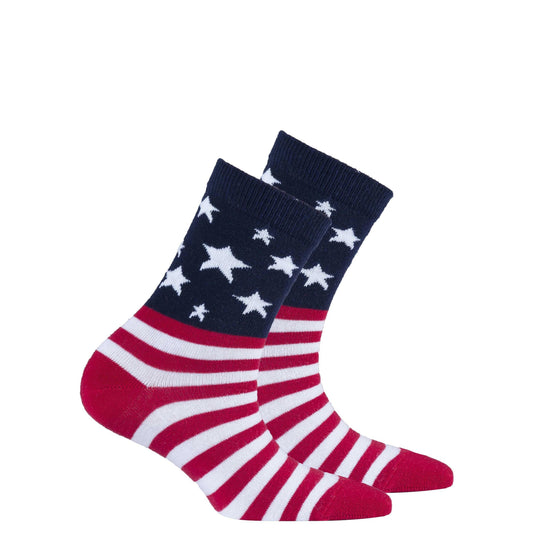 Kids Usa Flag Stars Socks.