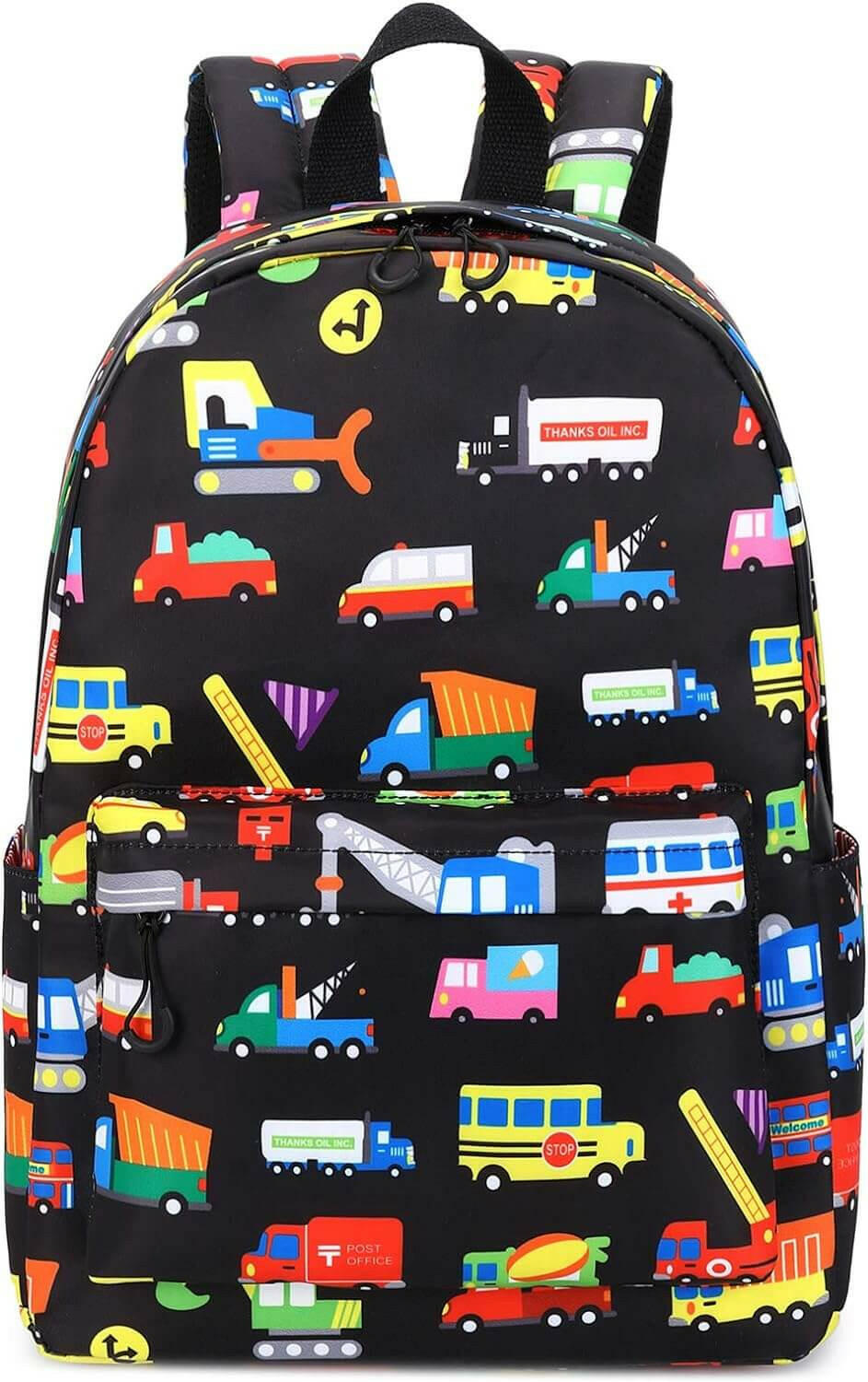 Preschool Backpack Kids Boys Backpack with Lunch Box Kindgarten School Book Bags (Black)