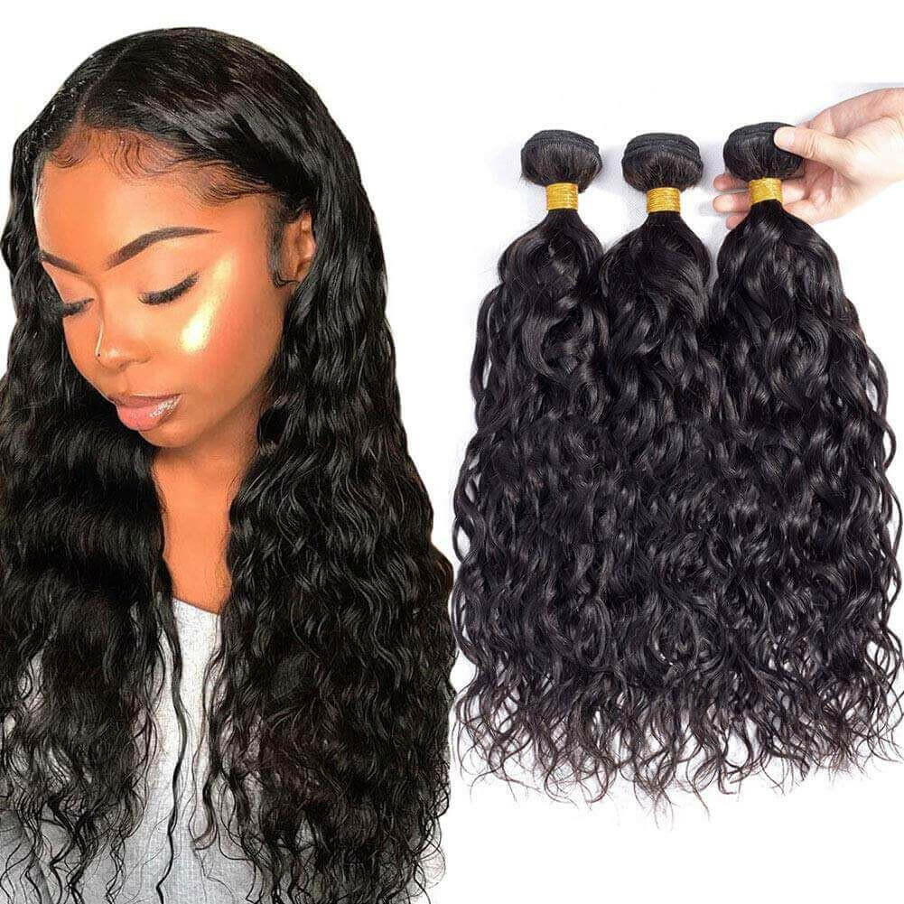 BeuMAX 10A Grade 3/4 Bundles Water Wave Peruvian Human Hair Extensions.