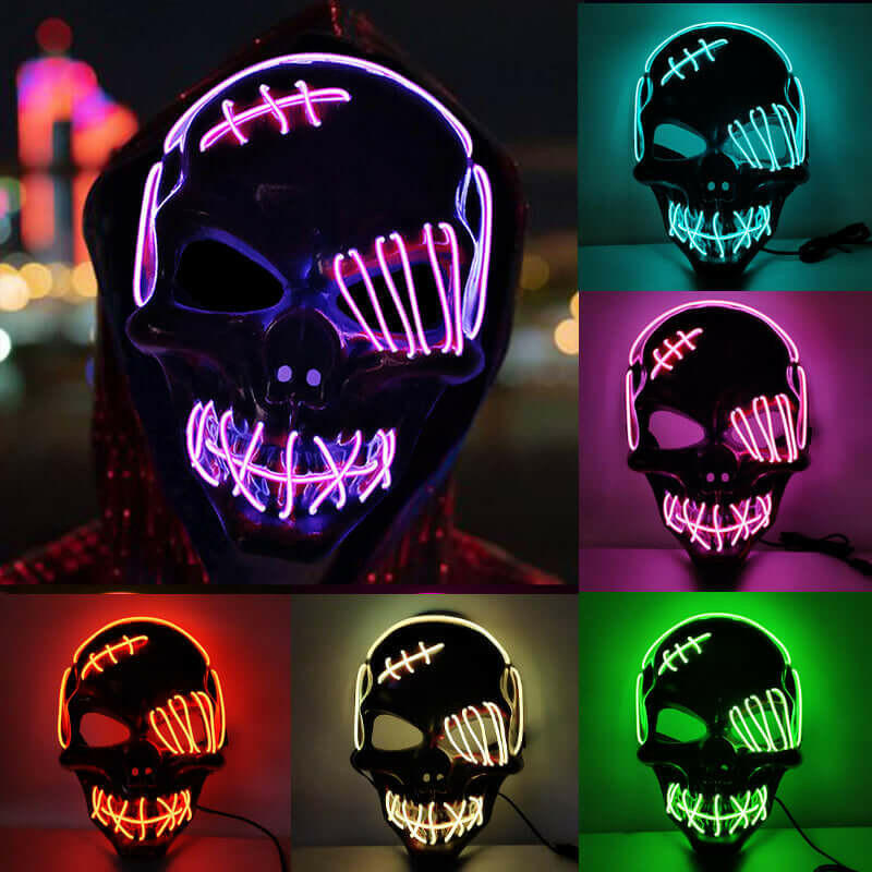 Halloween Scary One-Eyed Pirate Mask Cosplay Led Mask.