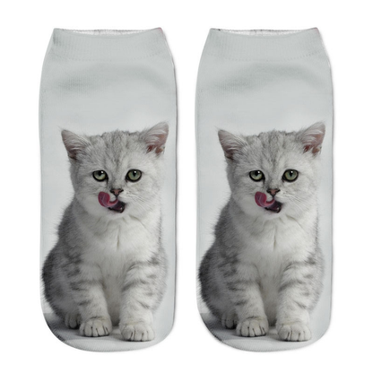 Cute Cat Series 3D Digital Print Socks for Kids