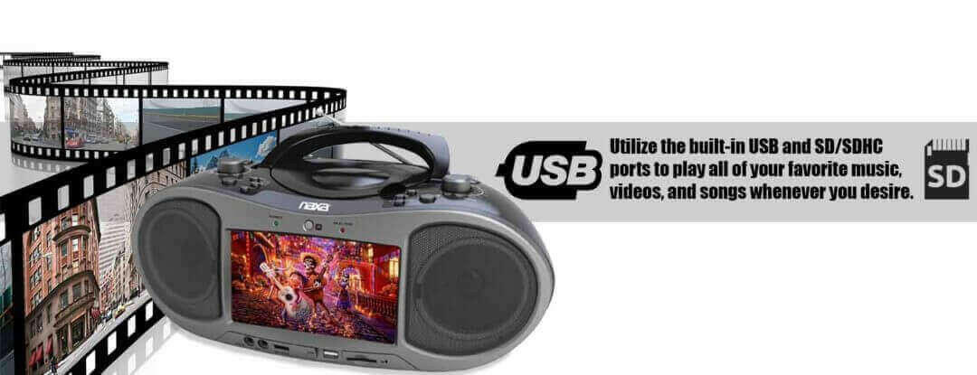 7" Bluetooth® DVD Boombox.