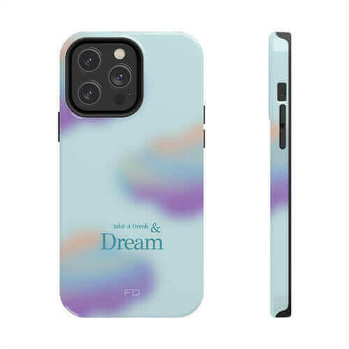 Take a Break and Dream Touch Case for iPhone with Wireless Charging.