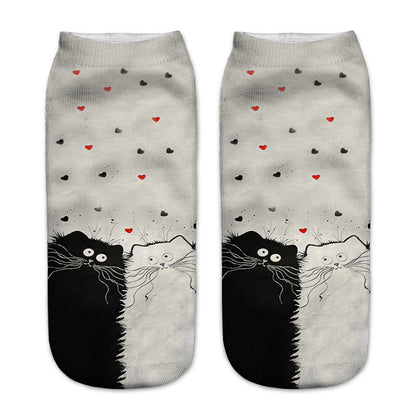 Cute Cat Series 3D Digital Print Socks for Kids