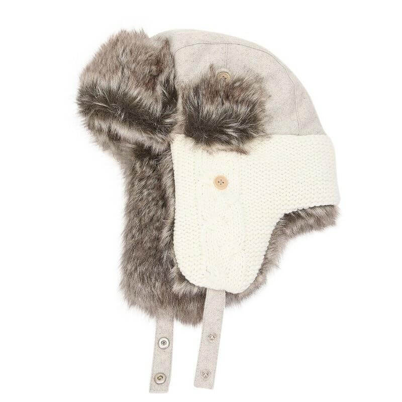 Urban Outfitters Wool &amp; Faux Fur Knit Winter Trapper Aviator Hat -