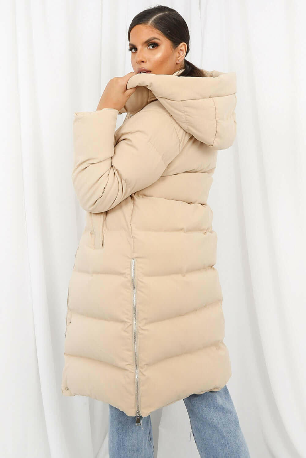 Hooded Longline Puffer Coat.