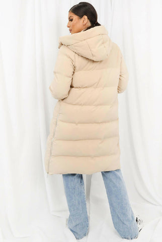 Hooded Longline Puffer Coat.