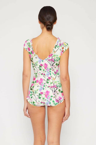 Marina West Swim Bring Me Flowers V-Neck One Piece Swimsuit Cherry.