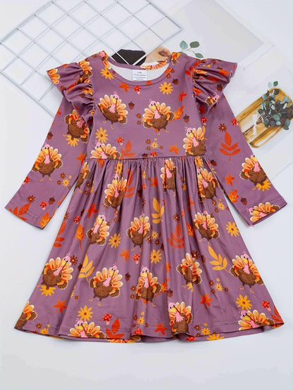 The Felicity Dress - Turkeys 'n Thanksgiving (Assorted Colors).