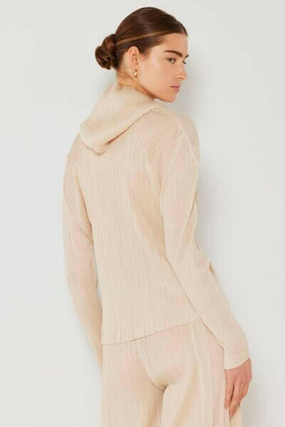 Marina West Swim Pleated Hood Jacket with 2 Way Zipper.