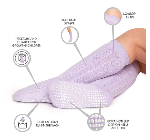 Baby Toddler Non-Slip Knee High Grip Socks - 5 pairs