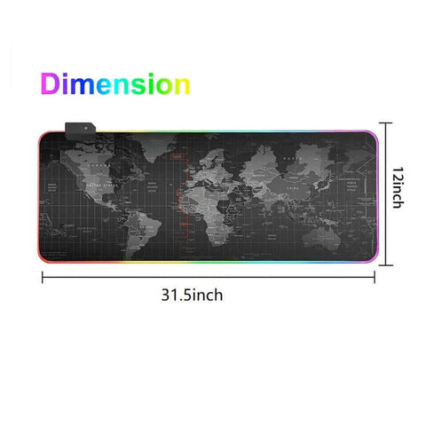 Dragon RGB Gaming Mouse Pad with World Map Design