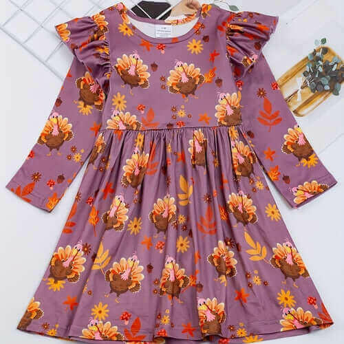 The Felicity Dress - Turkeys 'n Thanksgiving (Assorted Colors).