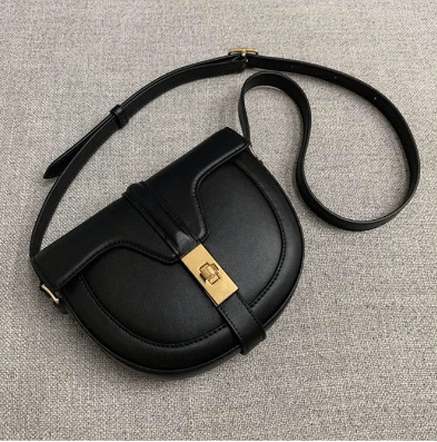 Western-Style Leather Saddle Shoulder Bag