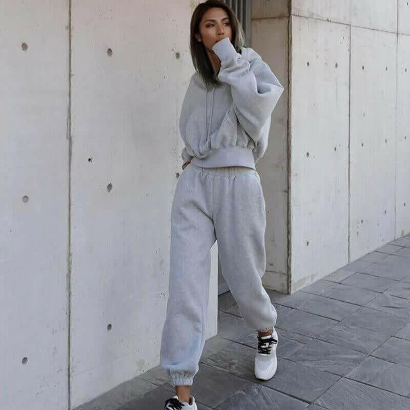 New Style Autumn and Winter Women'S New Casual Hoodie Coat Sports Suit