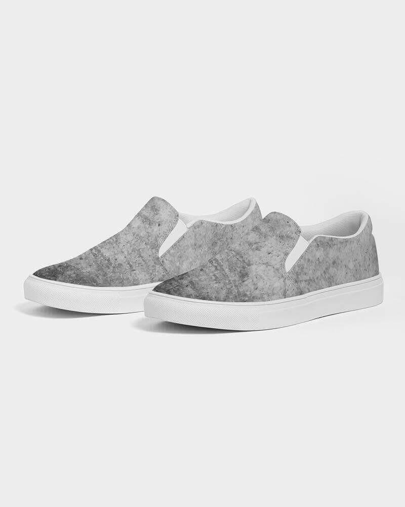 grey slip-on canvas sneakers