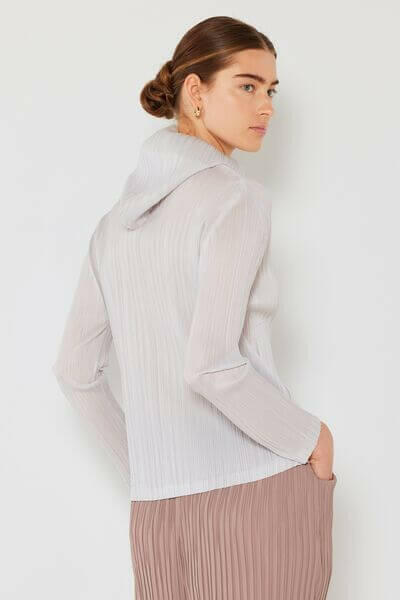 Marina West Swim Pleated Hood Jacket with 2 Way Zipper.