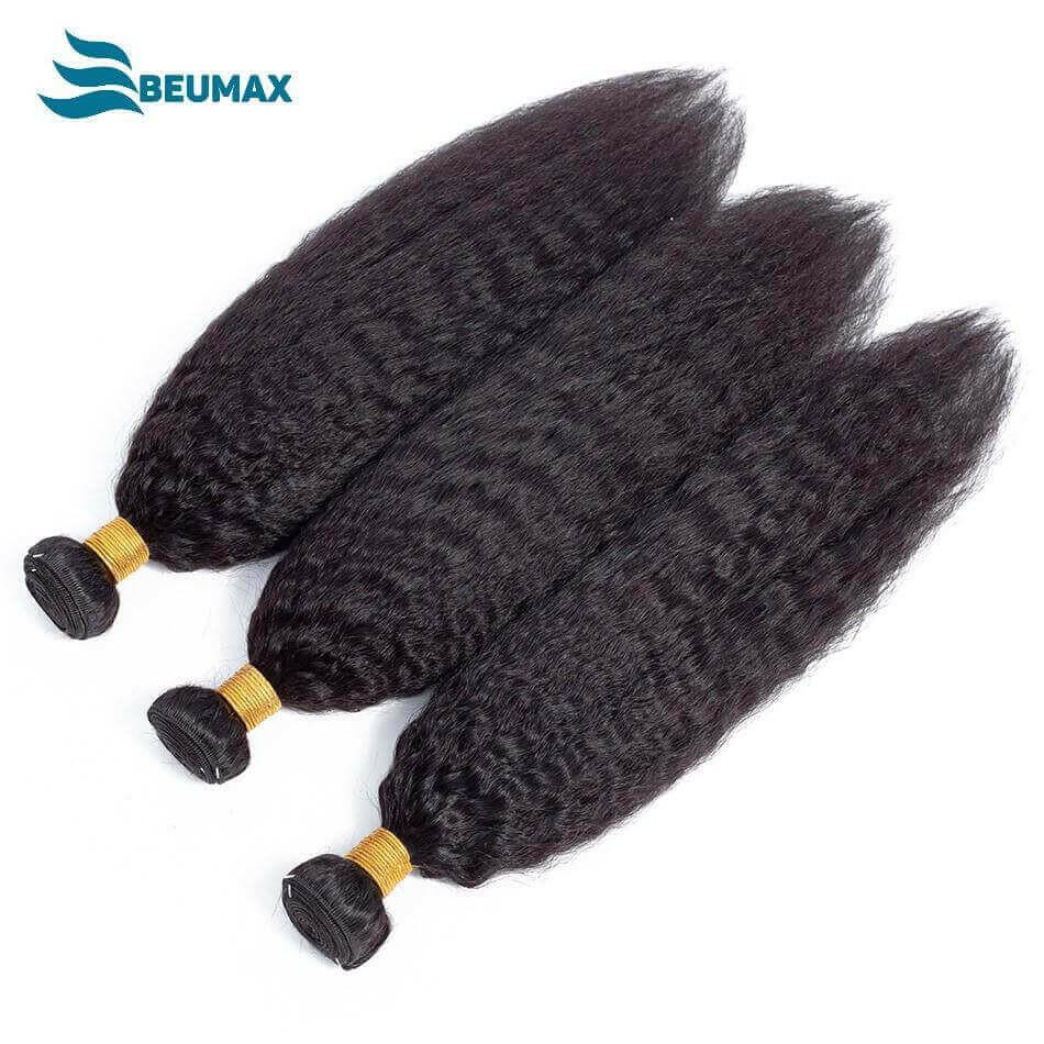 BeuMAX 10A Grade 3/4 Bundles Kinky Straight Brazilian Human Hair.