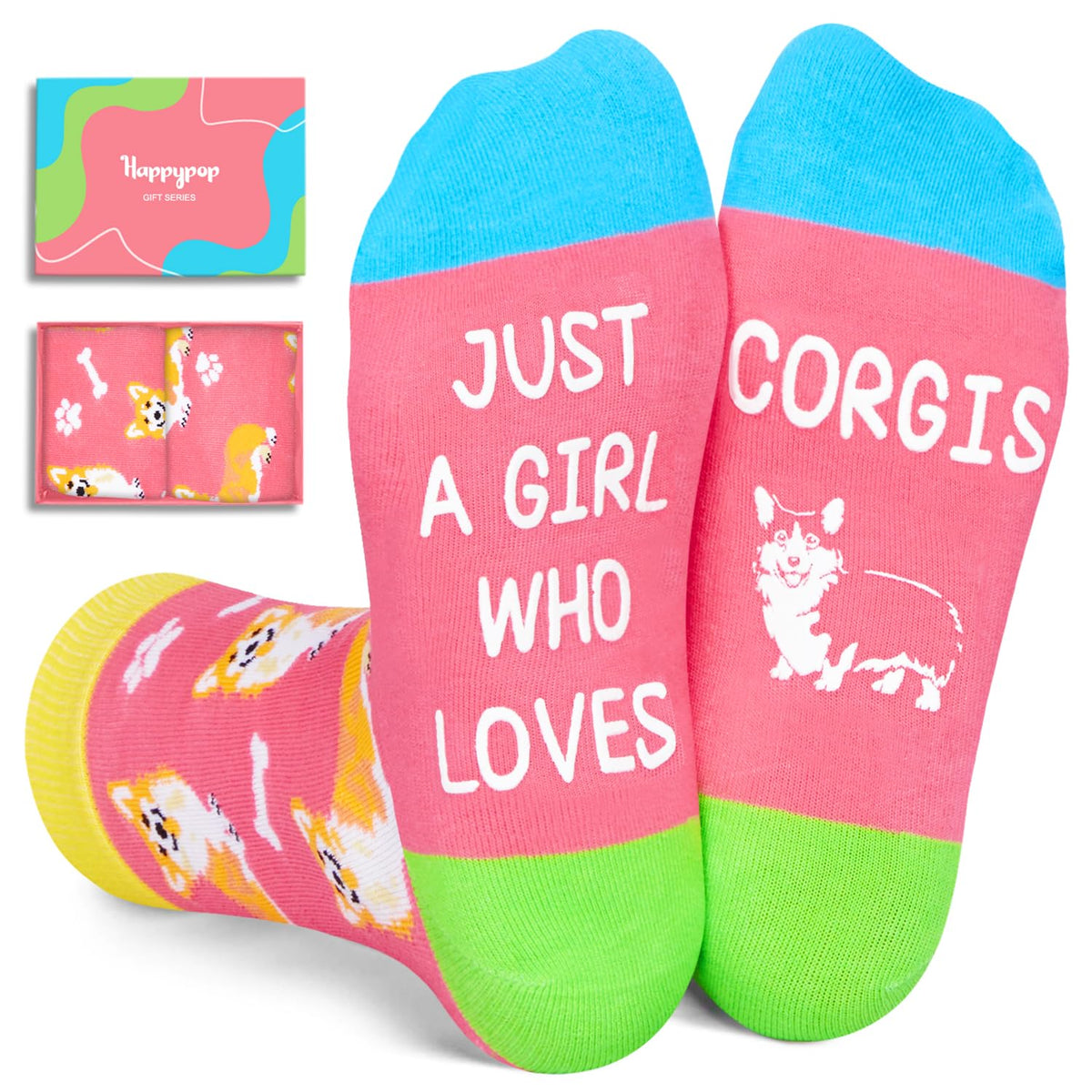 Corgi Gifts for Corgi Lovers - Corgi Socks for Teen Girls Funny Girl Socks Crazy Socks for Kids