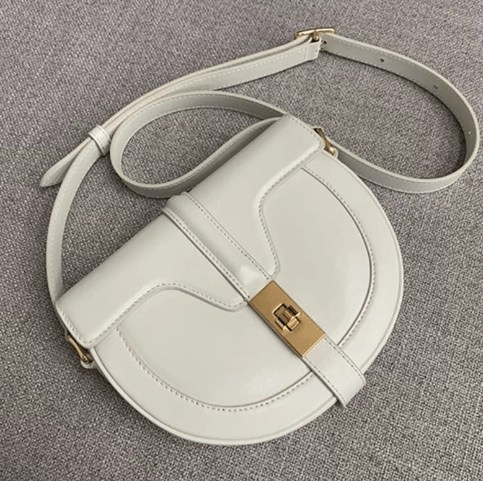 Western-Style Leather Saddle Shoulder Bag