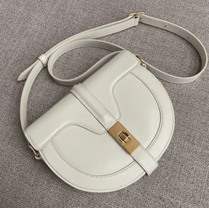 Western-Style Leather Saddle Shoulder Bag