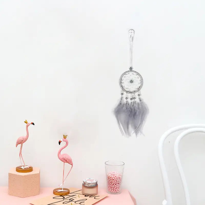 Car Dream Catcher Charm with Feather Tassel Pendant