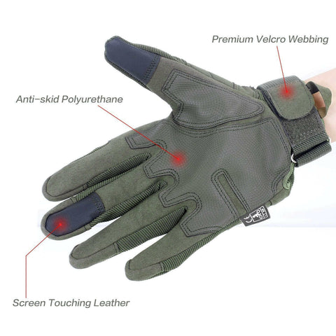 Tactical Gloves with Full Finger Touch.