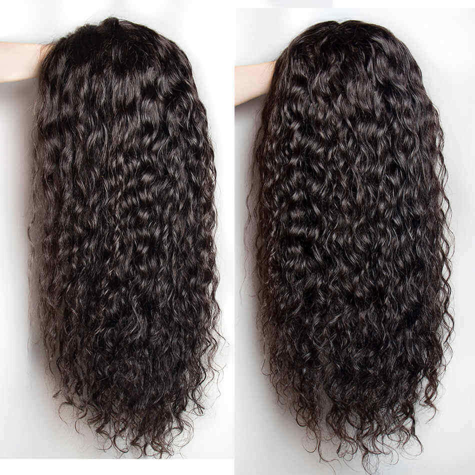 180% Density Full 4x4 Transparent Lace Front Water Wave Human Hair Wig.