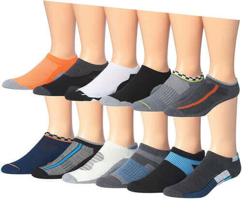 James Fiallo Men's 12-Pairs Performance Low Cut Athletic Sport Socks.