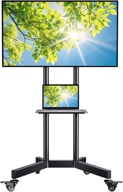 Adjustable Rolling TV Stand for 32-85 Inch TVs