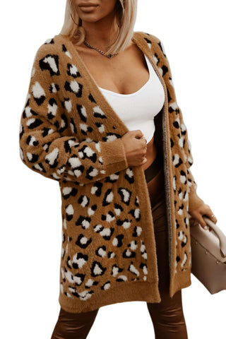 Leopard Print Fur Cardigan