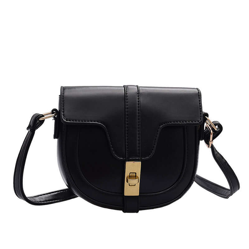 Western-Style Leather Saddle Shoulder Bag