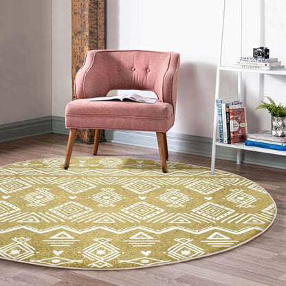 Native American Round Rug, Southwestern Round Rug, Circle Floor