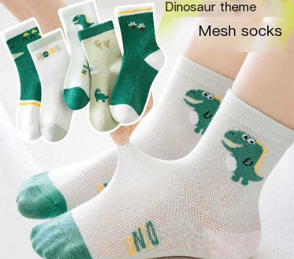 Korean Cartoon Dinosaur Cotton Socks for Kids