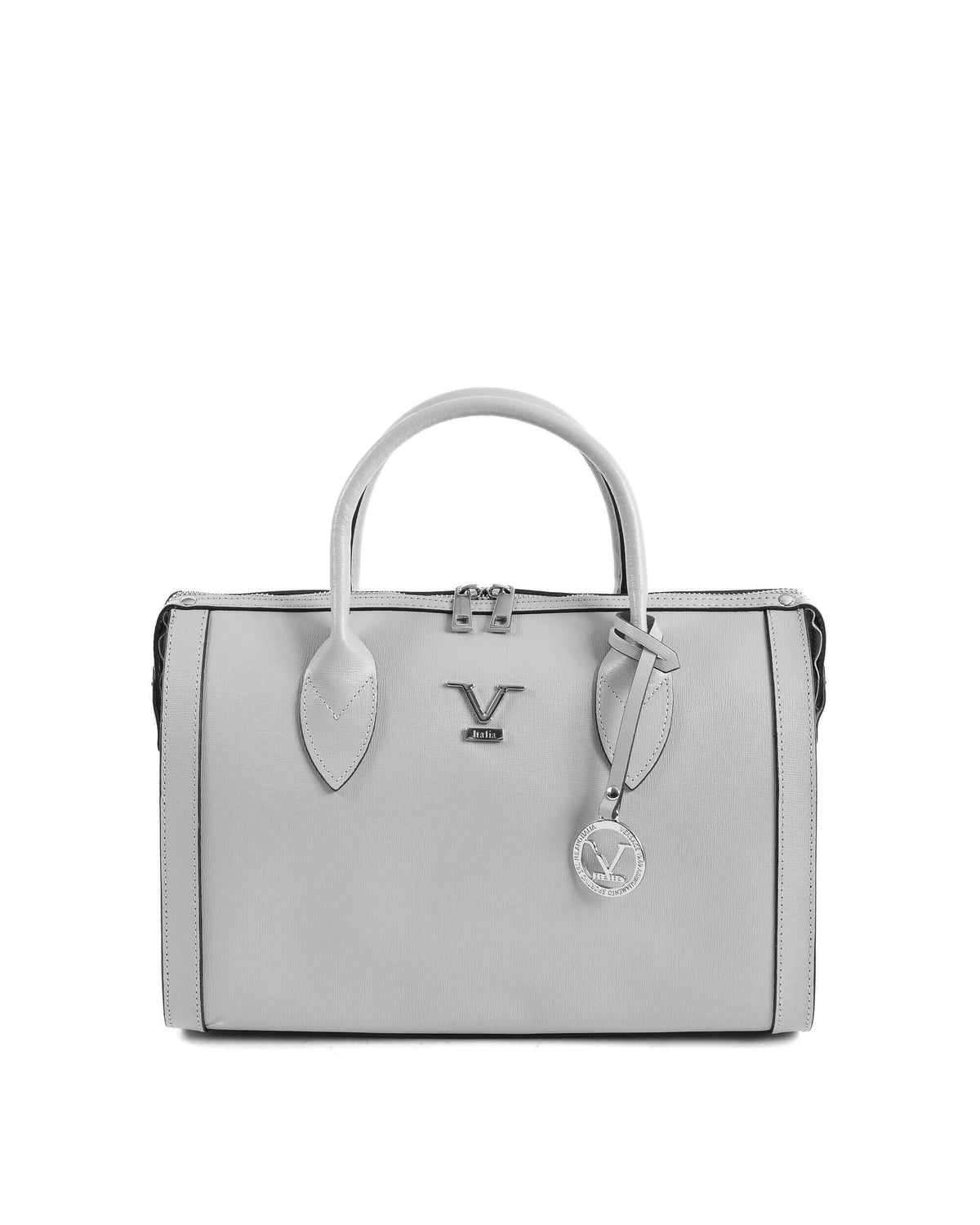 V Italia Womens Handbag Grey V014-S SAFFIANO GRIGIO.