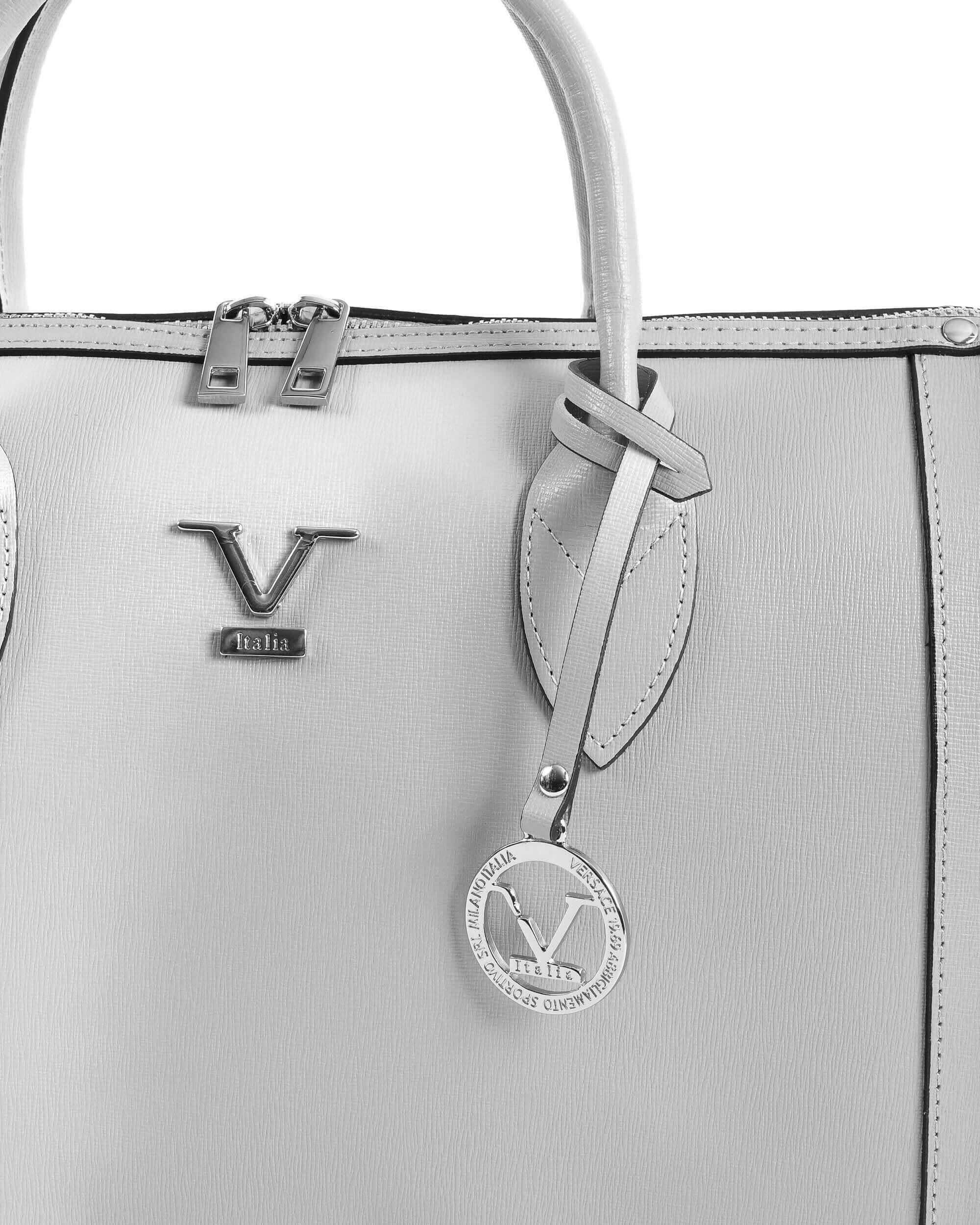 V Italia Womens Handbag Grey V014-S SAFFIANO GRIGIO.