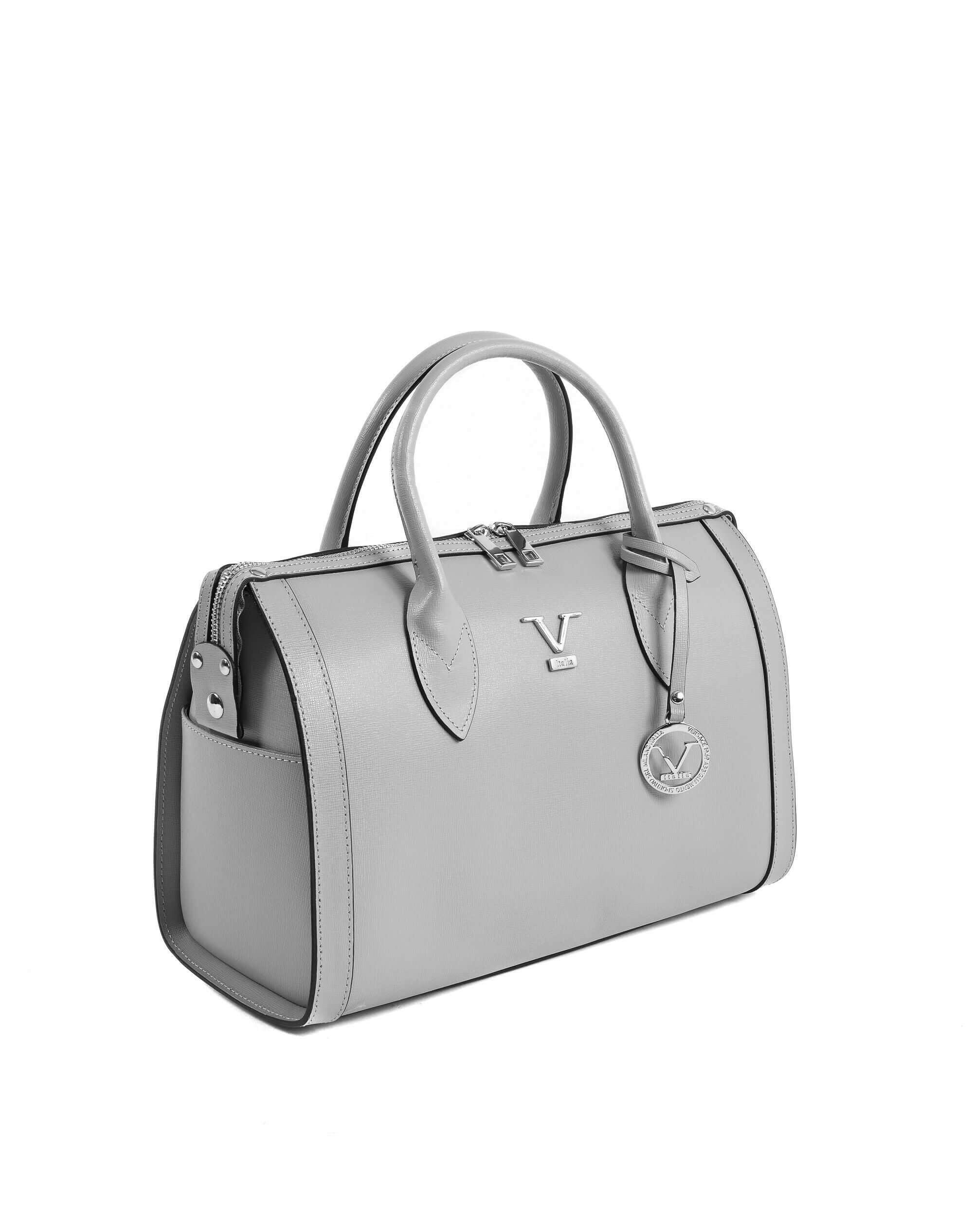 V Italia Womens Handbag Grey V014-S SAFFIANO GRIGIO.