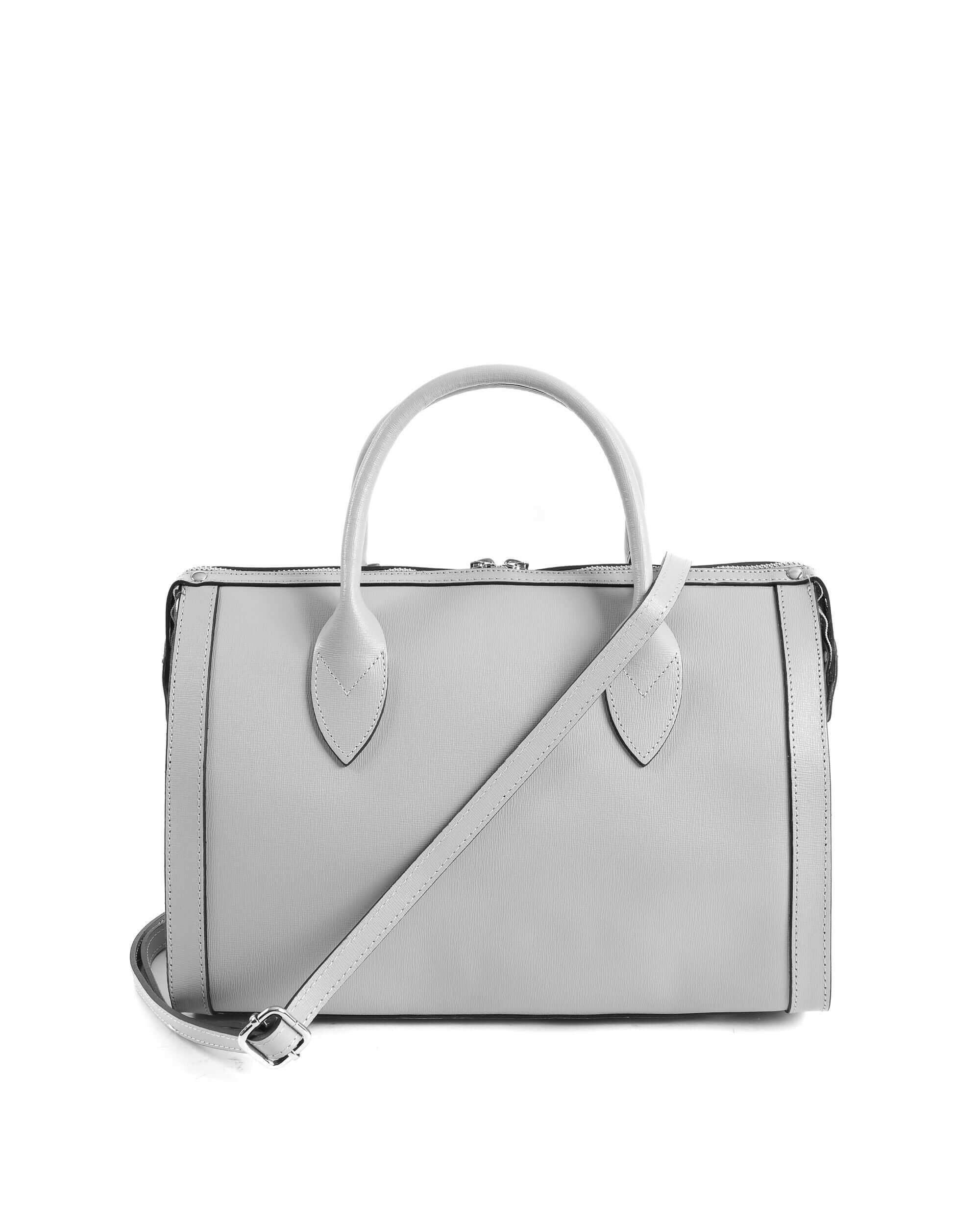 V Italia Womens Handbag Grey V014-S SAFFIANO GRIGIO.