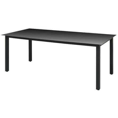 Garden Table Black 31.5&quot;x31.5&quot;x29.1&quot; Aluminium and Glass