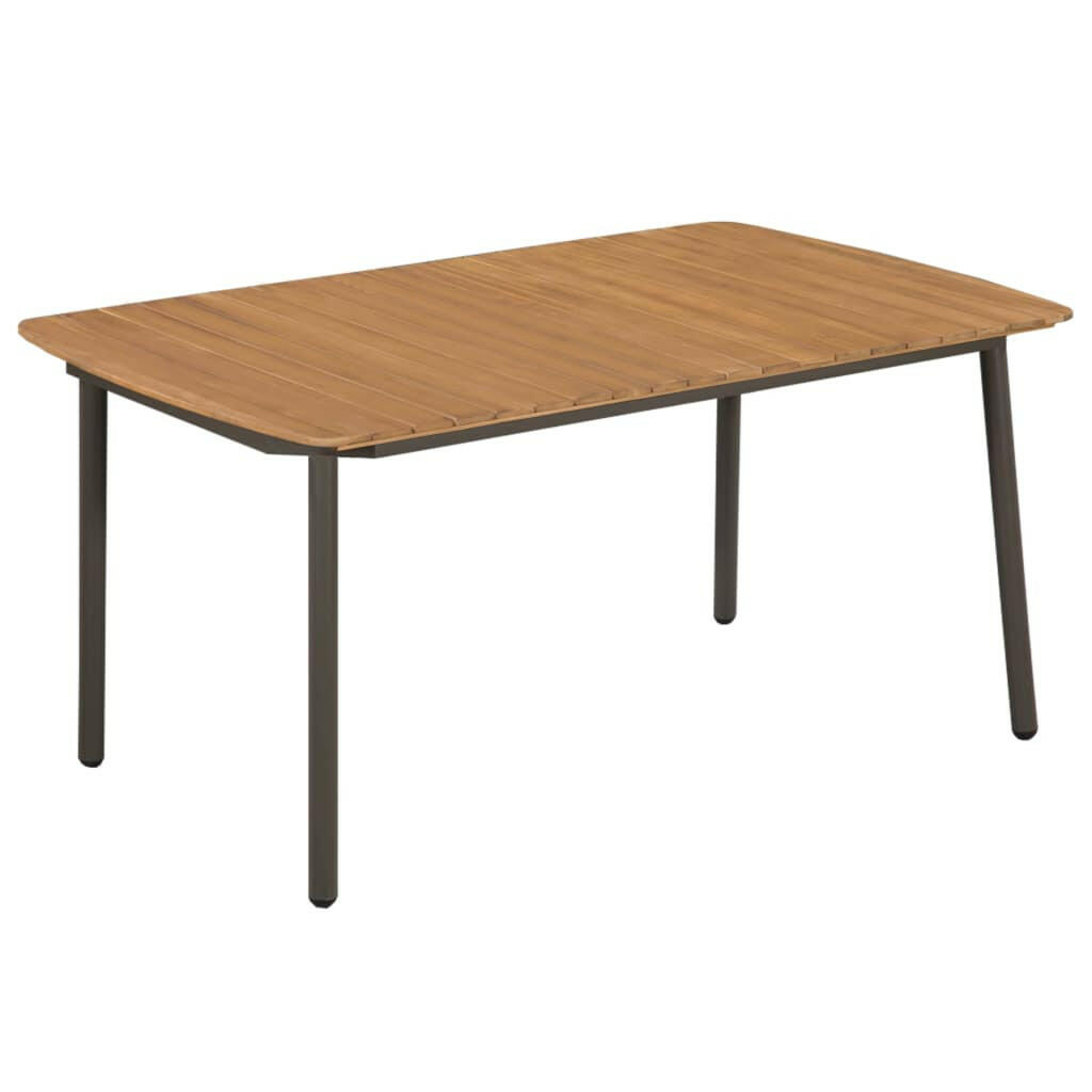 Garden Table 31.5&quot;x31.5&quot;x28.3&quot; Solid Acacia Wood and Steel