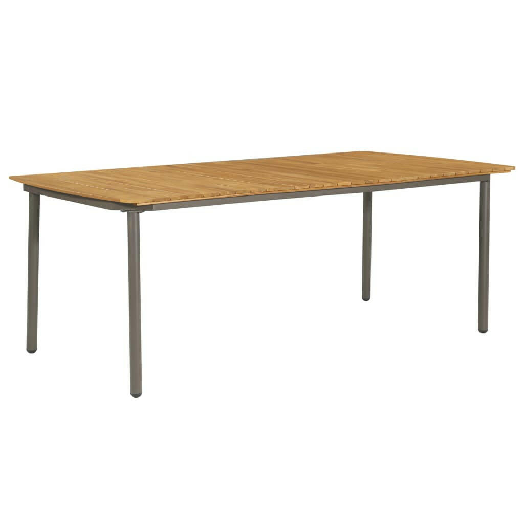 Garden Table 31.5&quot;x31.5&quot;x28.3&quot; Solid Acacia Wood and Steel