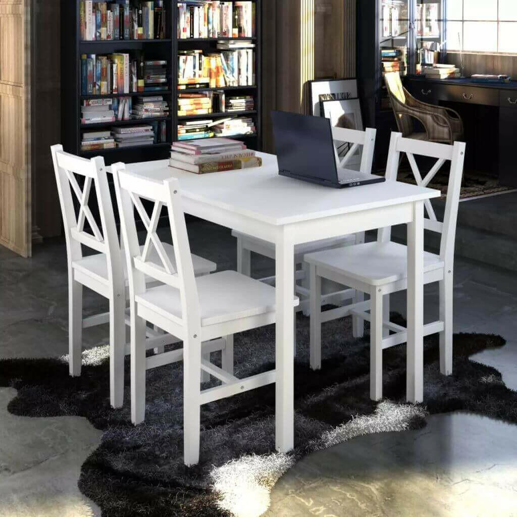 5 Piece Dining Set White.