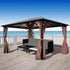 Gazebo with Curtain Brown Aluminum 10&